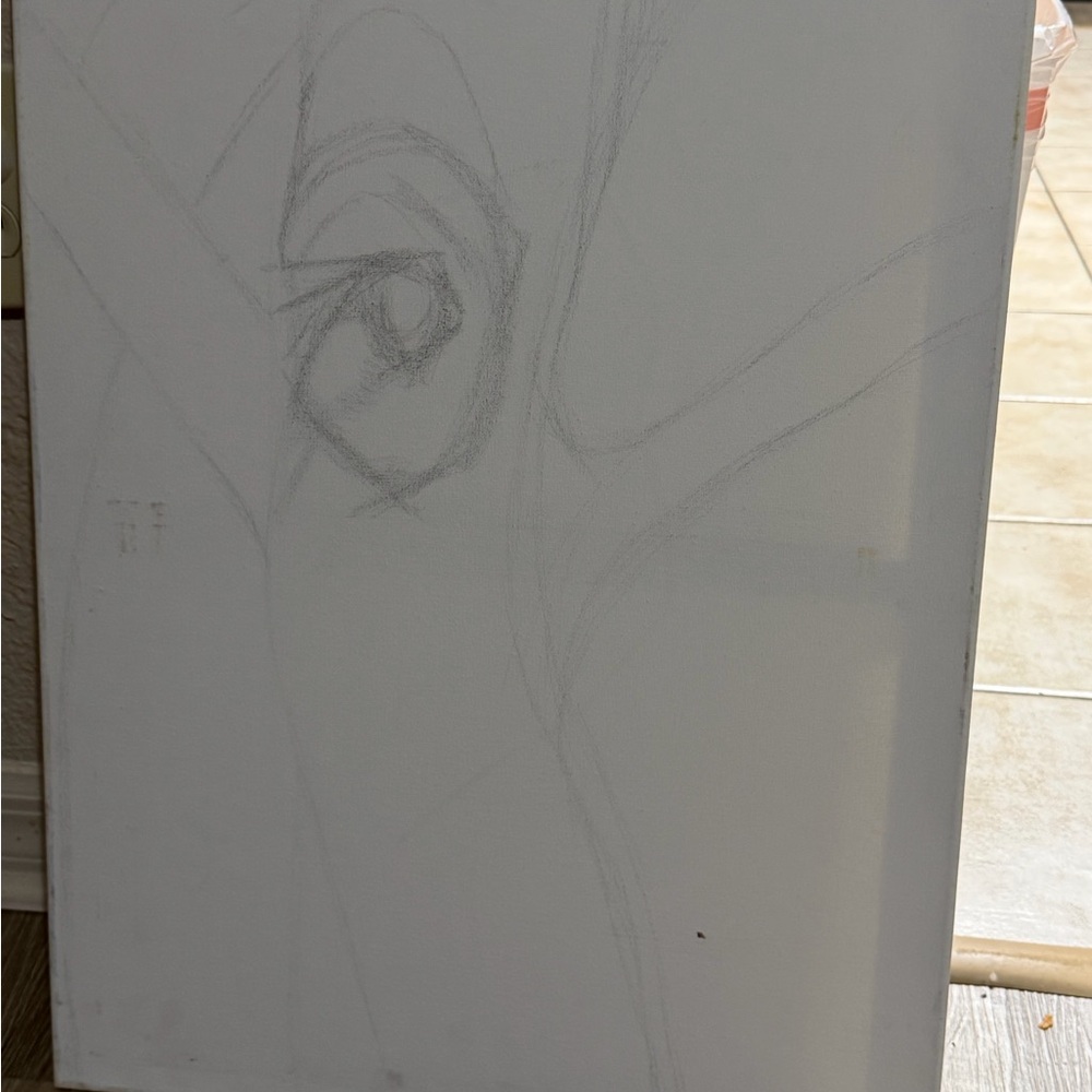 Abstract Tree Sketch on Canvas